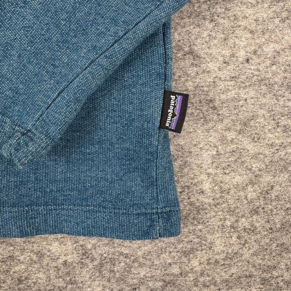 Patagonia P-6 Logo Sweatshirt Long Sleeve Organic Cotton Blue Mens XS - Picture 4 of 11